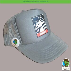 Disobey Cat Shepard Fairey Obey Parody Foam Trucker Snapback Hat GREY